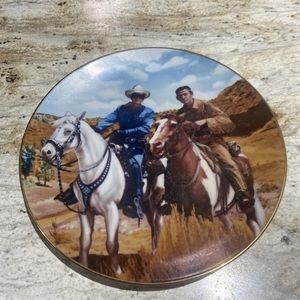 The Lone Ranger and Tonto Collectible Porcelain Plate 1990 Vintage Western